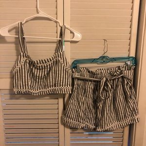 American Eagle Striped Two Piece Set